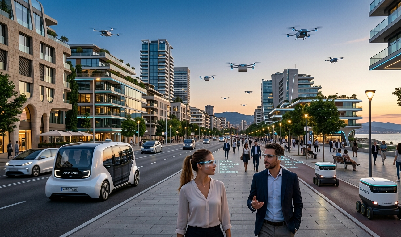 Ciudad europea IA integrada 2026.